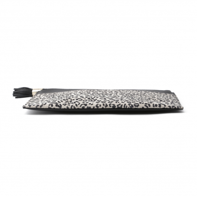 bolso de embrague de las mujeres del diseño del OEM del cuero genuino del estampado leopardo 
