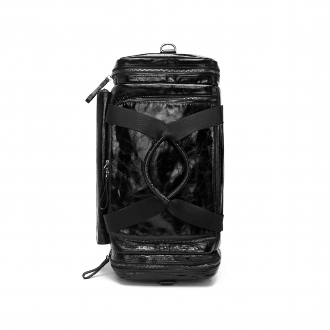 bolsa de lona negra de 21 pulgadas para hombres de viaje de cuero resistente al agua 