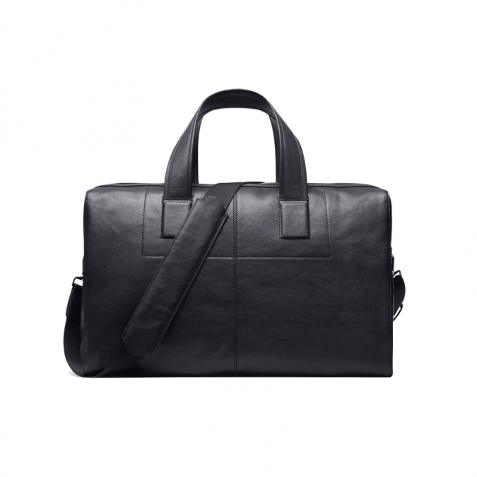 Black Sport Genuine Leather Duffel Bags