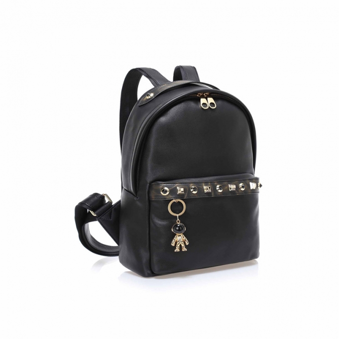 mochila de cuero negra práctica del estilo del equipaje de las mujeres del diseño 