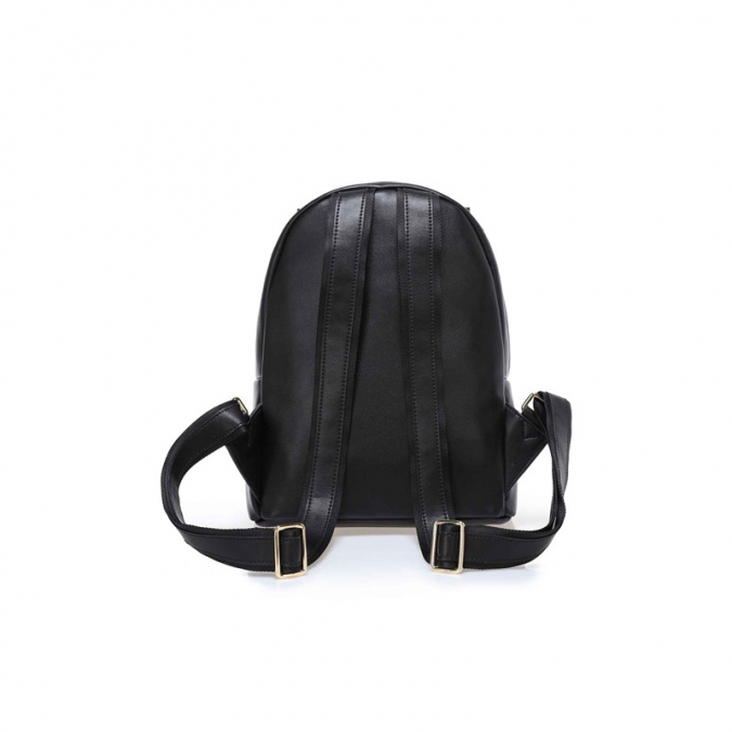 mochila de cuero negra práctica del estilo del equipaje de las mujeres del diseño 