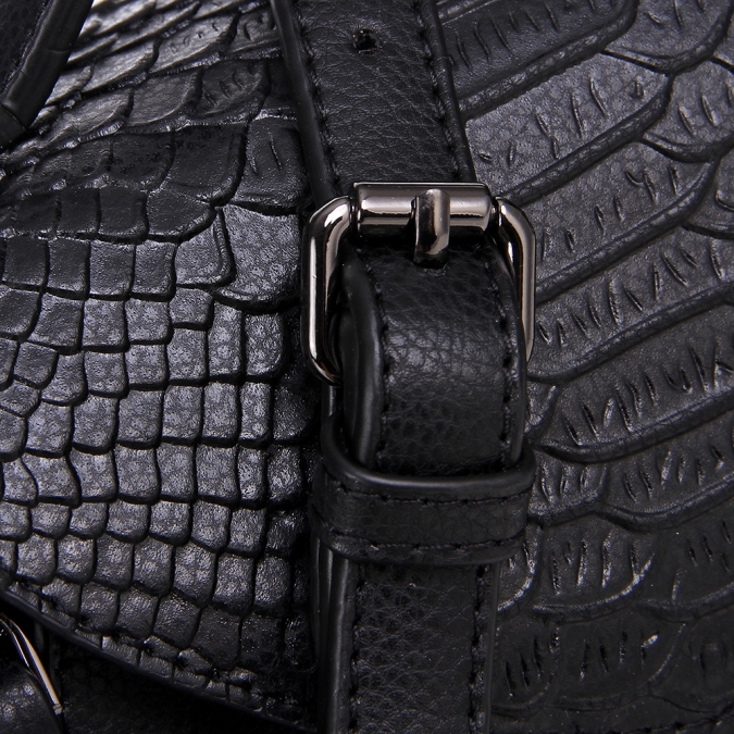 bolso bandolera de piel de serpiente en relieve personalizado con cerradura de metal 