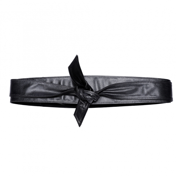 Cinturón negro de cuero genuino personalizado para damas 