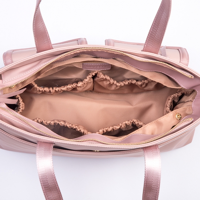 bolsa para pañales de microfibra y tela impermeable personalizada con bolsillos interiores extraíbles 