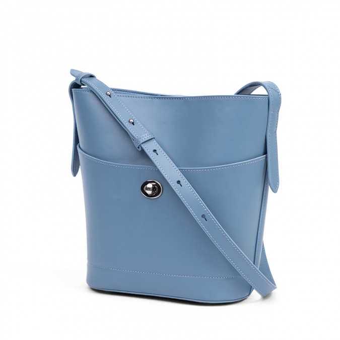Conjunto de bolso de cuero genuino de color azul claro de diseñador de moda 2020 con bolsa interior 