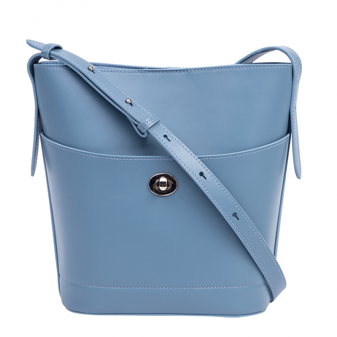 Conjunto de bolso de cuero genuino de color azul claro de diseñador de moda 2020 con bolsa interior 